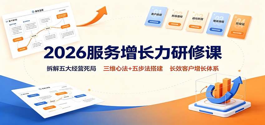 2026服务增长力研修课:拆解五大经营死局,三维心法+五步法搭建长效客户增长体系-百盟网