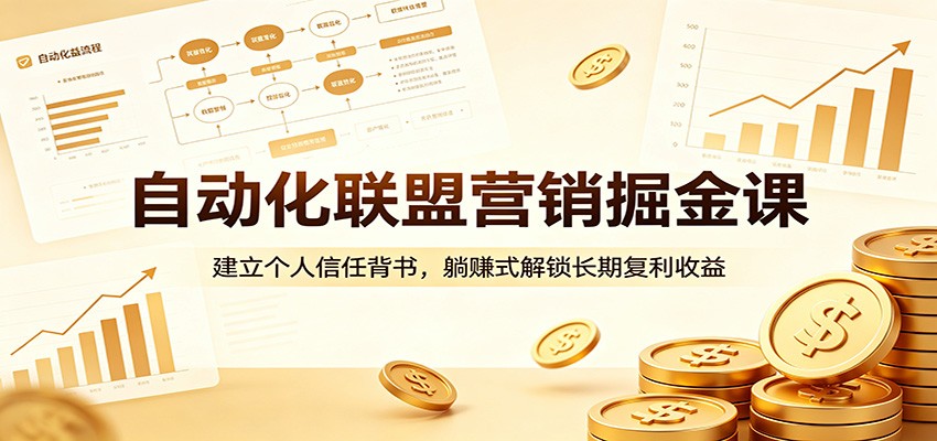 自动化联盟营销掘金课：建立个人信任背书，躺赚式解锁长期复利收益-百盟网