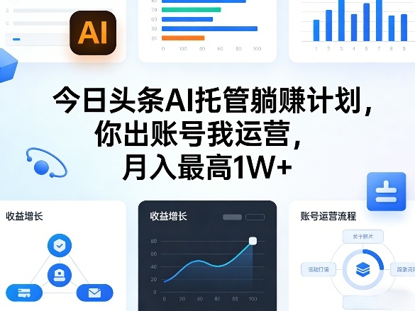 今日头条AI托管躺賺计划，你出账号我运营，月入最高1W+【揭秘】-百盟网
