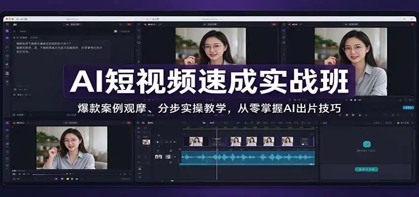 AI短视频速成实战班:爆款案例观摩、分步实操教学,从零掌握AI出片技巧-百盟网
