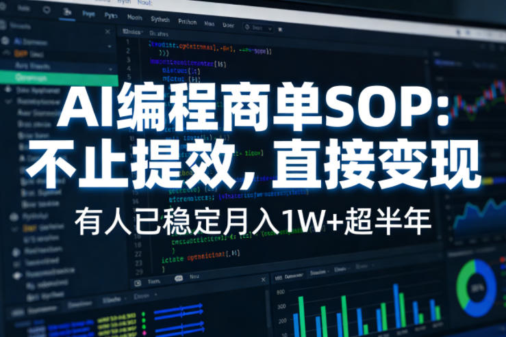 AI编程商单SOP，AI编程不能只给工作提效，还要直接变现，有人已经稳定月入1W+半年了-百盟网