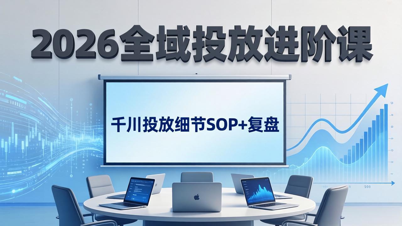 2026全域投放进阶课：杭州线下3天实战，千川投放细节SOP+复盘，撬动自然流量-百盟网