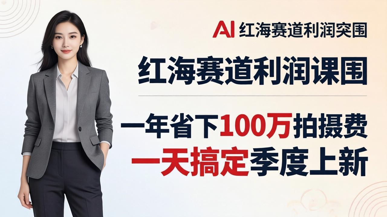 服装老板AI模特图课：一年省下100万拍摄费，一天搞定季度上新，红海赛道利润突围-百盟网