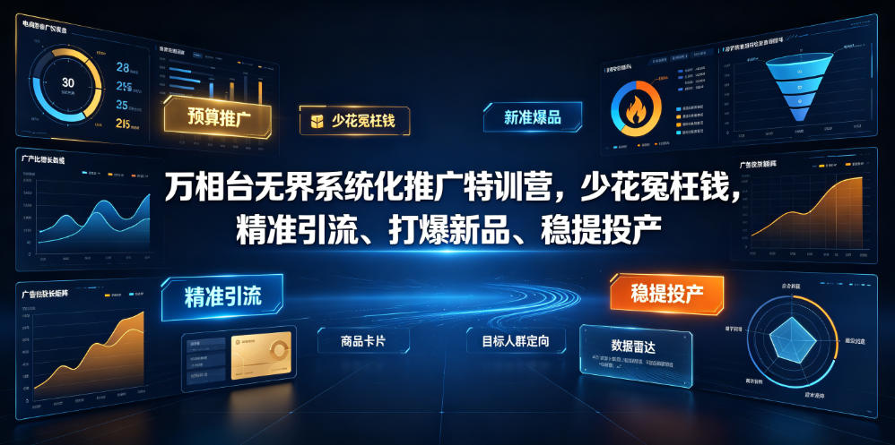 万相台无界系统化推广特训营VI0.0,少花冤枉钱,精准引流、打爆新品、稳提投产(全程录音+字幕)-百盟网