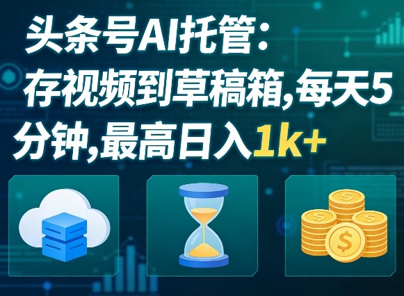 头条号AI托管，我存视频到你草稿箱，每天5分钟，最高日入1k+【揭秘】-百盟网
