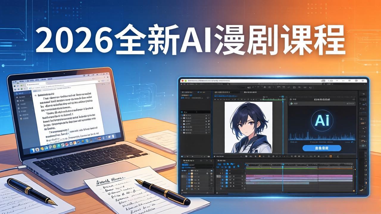 2026全新AI漫剧课程：覆盖创作全链路，教你写作分镜剪辑配音一站式打造漫剧作品-百盟网