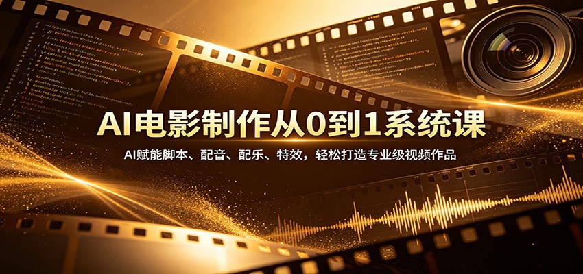 AI电影制作从0到1系统课:AI赋能脚本、配音、配乐、特效,轻松打造专业级视频作品-百盟网