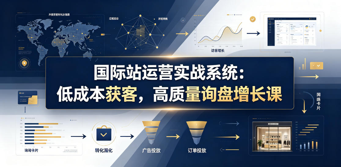国际站运营实战系统:低成本获客,高质量询盘增长课(更新26年)-百盟网