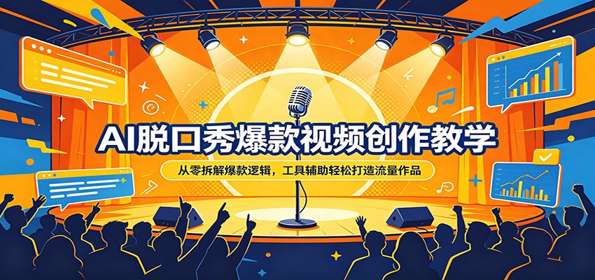 AI脱口秀爆款视频创作教学:从零拆解爆款逻辑,工具辅助轻松打造流量作品-百盟网